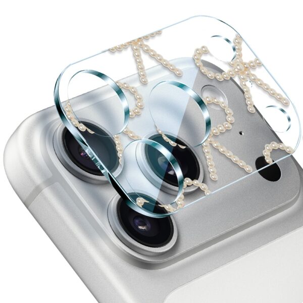 17 pro-1iPhone 17 Pro Max pełne szkło hartowane na cały aparat, kamerę, złote kokardki