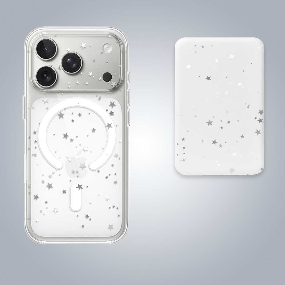 17 proZestaw do iPhone 17 Pro: etui, szkło na aparat, power bank, szampańskie gwiazdki