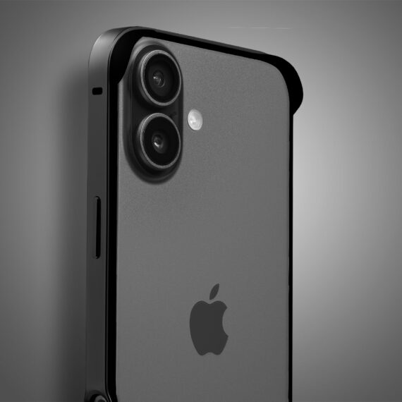 Bumper do iPhone 17, Metal Slim, metalowa ramka ochronna, czarny (7)