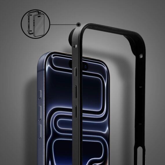 Bumper do iPhone 17 Pro Max, Metal Slim, metalowa ramka ochronna, czarny (10)