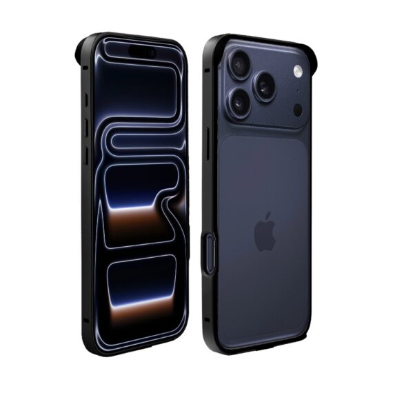 Bumper do iPhone 17 Pro Max, Metal Slim, metalowa ramka ochronna, czarny (5)