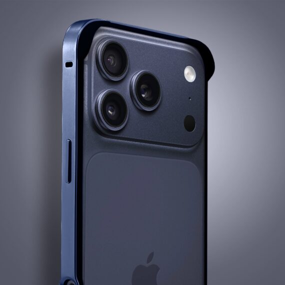 Bumper do iPhone 17 Pro Max, Metal Slim, metalowa ramka ochronna, granatowy (1)