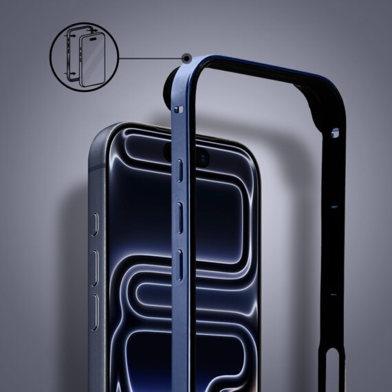 Bumper do iPhone 17 Pro Max, Metal Slim, metalowa ramka ochronna, granatowy (10)