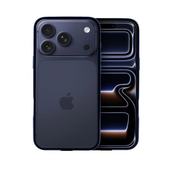 Bumper do iPhone 17 Pro Max, Metal Slim, metalowa ramka ochronna, granatowy (9)