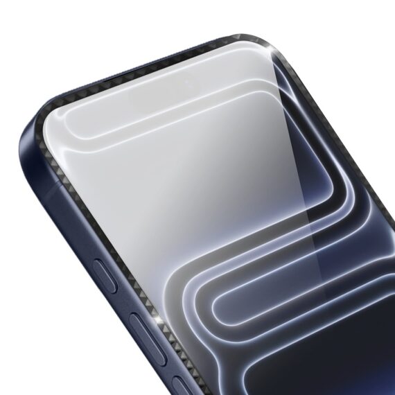 Diamond Cut, twarde szkło z ozdobną diamentową ramką do iPhone 17 Pro Max, czarne (3)