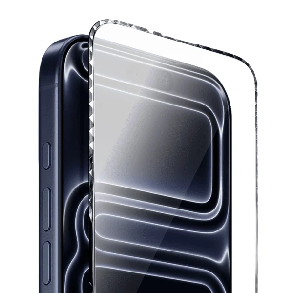 Diamond Cut, twarde szkło z ozdobną diamentową ramką do iPhone 17 Pro Max, czarne nowe (4)