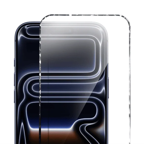 Diamond Cut, twarde szkło z ozdobną diamentową ramką do iPhone 17 Pro Max, czarne nowe (5)