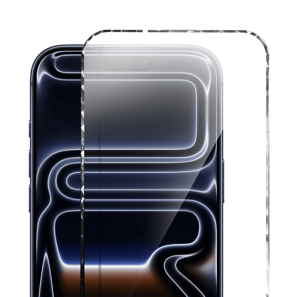 Diamond Cut, twarde szkło z ozdobną diamentową ramką do iPhone 17 Pro Max, czarne nowe (5)