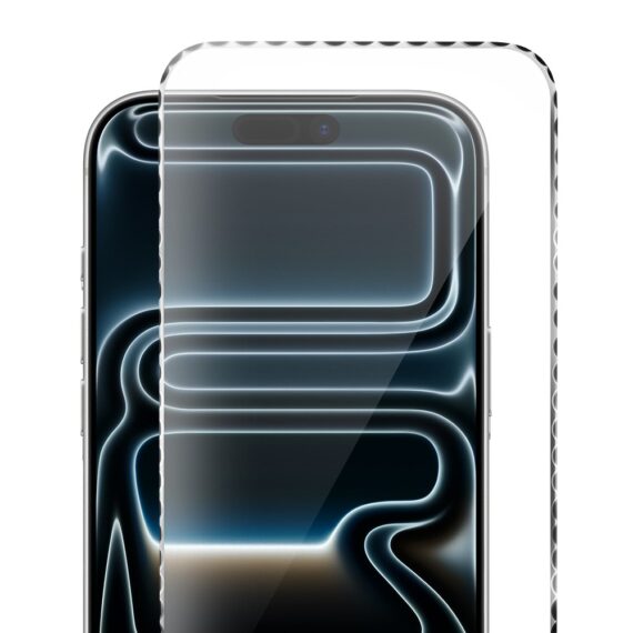 Diamond Cut, twarde szkło z ozdobną diamentową ramką do iPhone 17 Pro Max, srebrne (2)