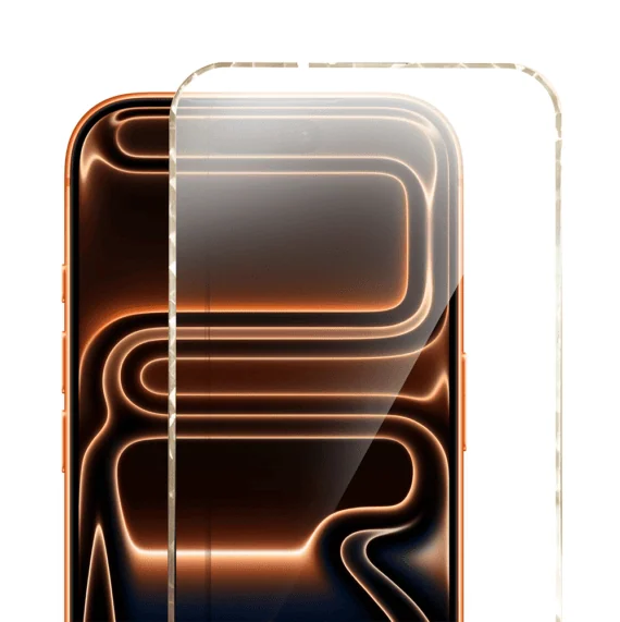 Diamond Cut, twarde szkło z ozdobną diamentową ramką do iPhone 17 Pro Max, złote, nowe (1)