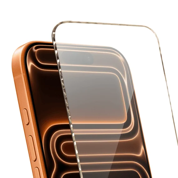 Diamond Cut, twarde szkło z ozdobną diamentową ramką do iPhone 17 Pro Max, złote, nowe (2)