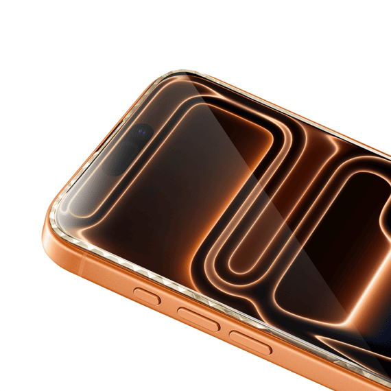 Diamond Cut, twarde szkło z ozdobną diamentową ramką do iPhone 17 Pro Max, złote, nowe (3)