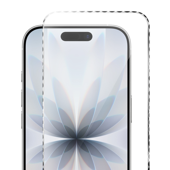 Diamond Cut, twarde szkło z ozdobną diamentową ramką do iPhone 17, srebrne (5)