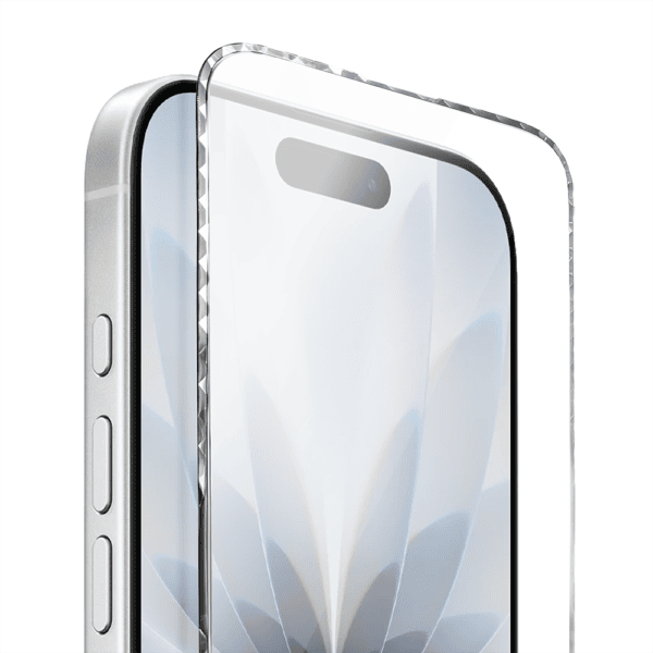 Diamond Cut, twarde szkło z ozdobną diamentową ramką do iPhone 17, srebrne, nowe (5)