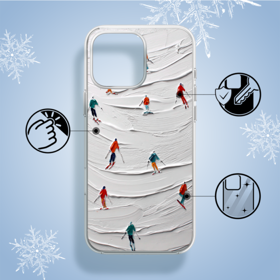 Etui do iPhone 14 Pro z MagSafe, Zimowa Magia, Narciarski obraz1