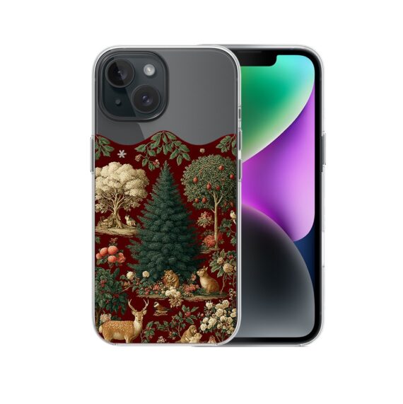 Etui do iPhone 14 z MagSafe, Zimowa Magia, Świąteczny las, przeźroczyste2