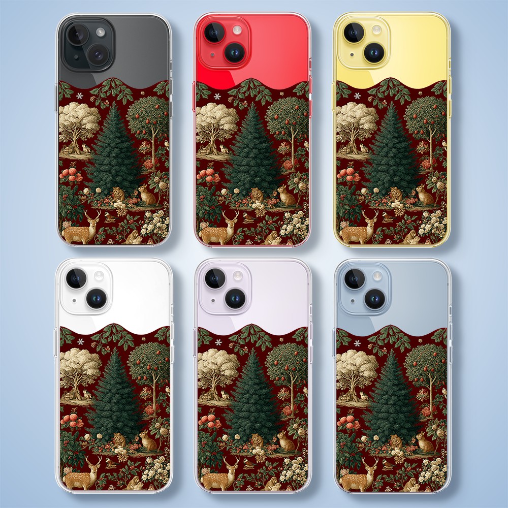 Etui do iPhone 14 z MagSafe, Zimowa Magia, Świąteczny las, przeźroczyste5