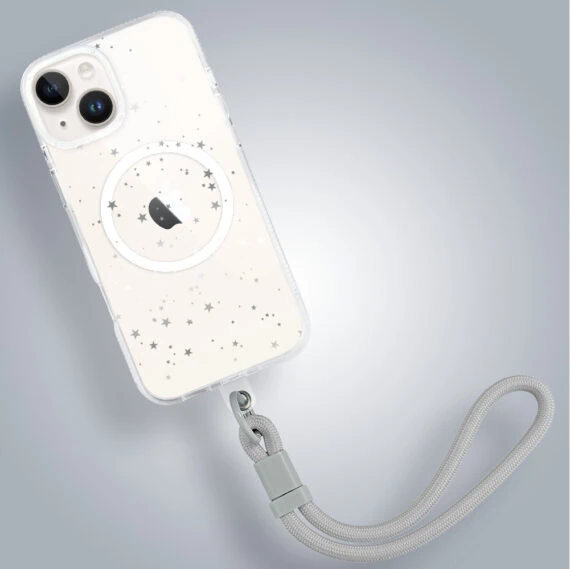 Etui do iPhone 14 z MagSafe, srebrne gwiazdki, przeźroczyste (4)