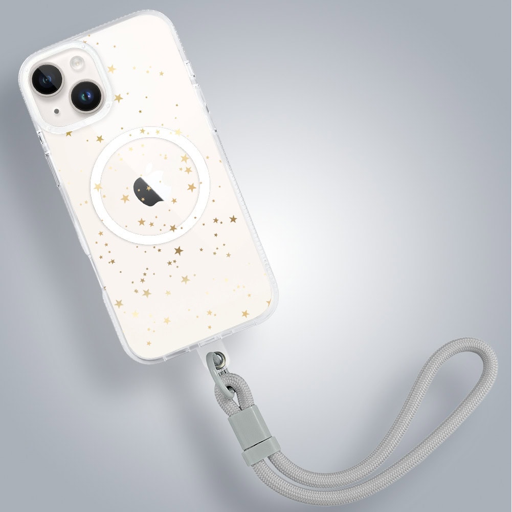 Etui do iPhone 14 z MagSafe, złote gwiazdki, przeźroczyste (4)
