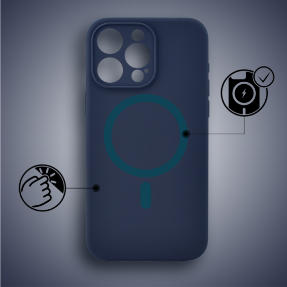 Etui do iPhone 16 Pro Max, silikonowe z MagSafe, mikrofibra soft touch z osłoną na apara (7)