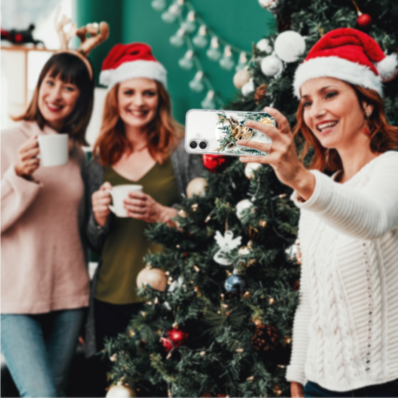 Etui do iPhone 16 z MagSafe, Przytulne święta, Leśny Jelonek, przeźroczyste6