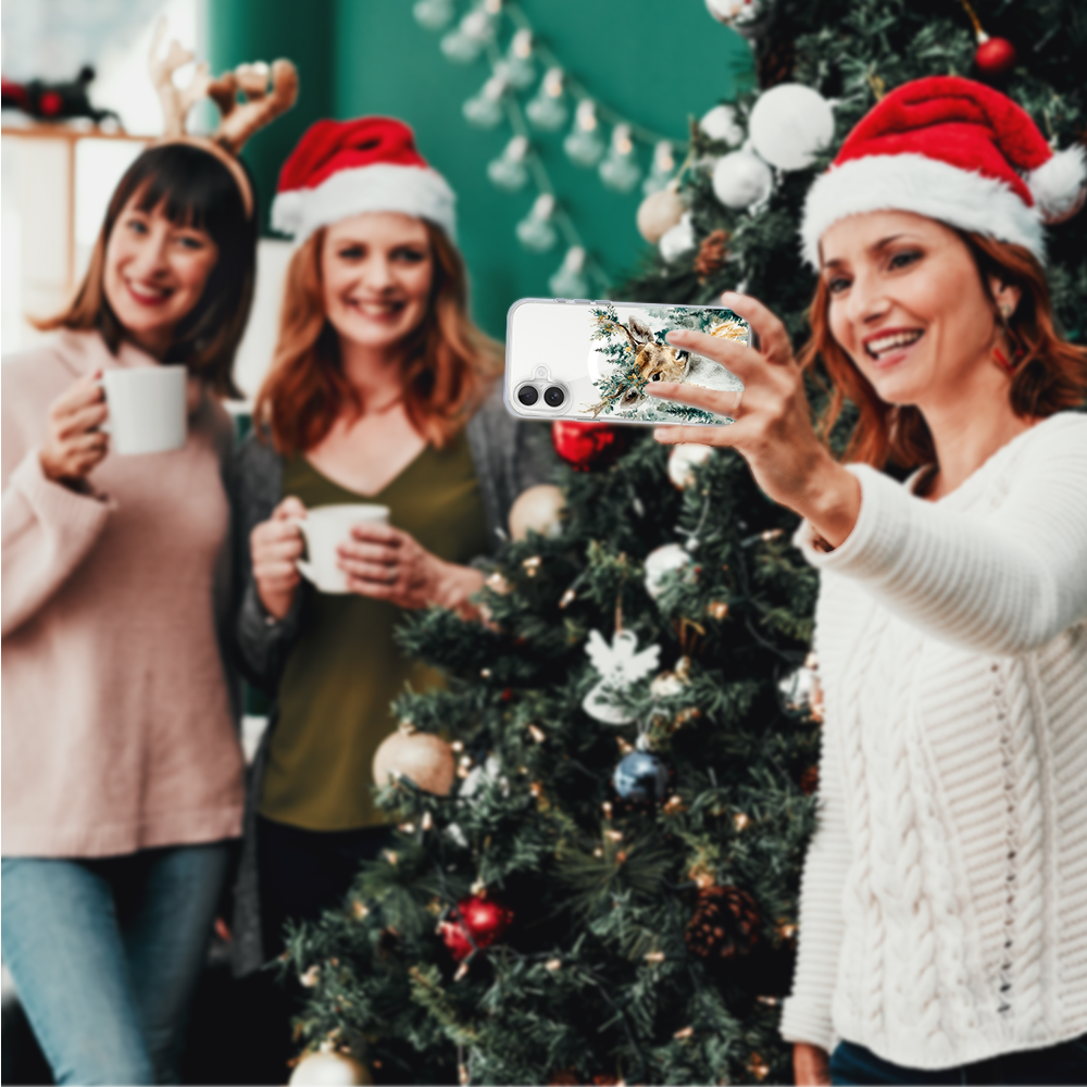 Etui do iPhone 16 z MagSafe, Przytulne święta, Leśny Jelonek, przeźroczyste6