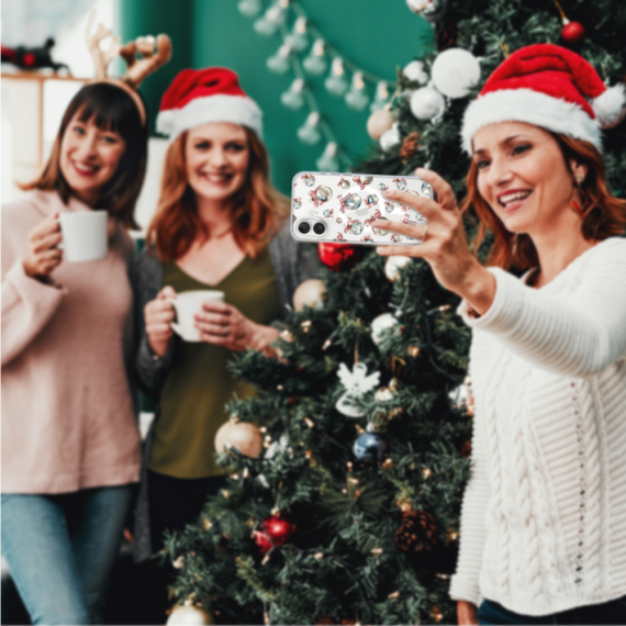 Etui do iPhone 16 z MagSafe, Przytulne święta, Pastelowe bombki, przeźroczyste6