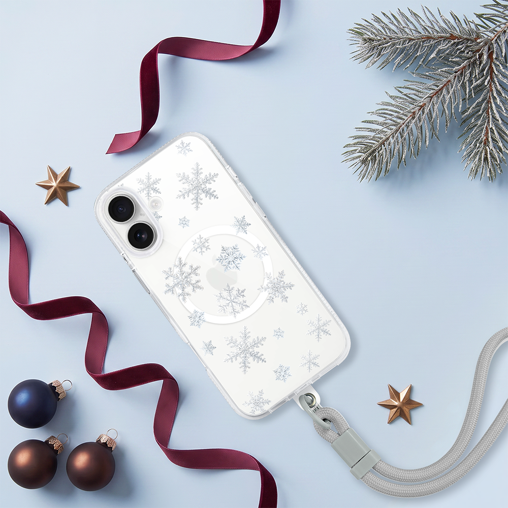 Etui do iPhone 16 z MagSafe, Zimowa Magia, Delikatne płatki śniegu, przeźroczysteip16 4 etui do iphone 16 z magsafe, zimowa magia, delikatne płatki śniegu, przeźroczyste