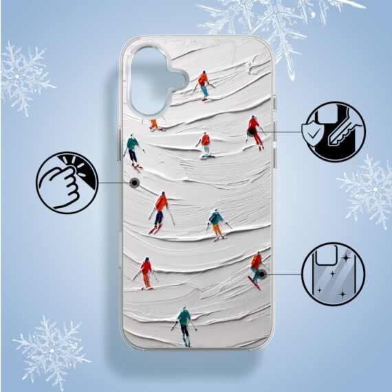 Etui do iPhone 16 z MagSafe, Zimowa Magia, Narciarski obraz2