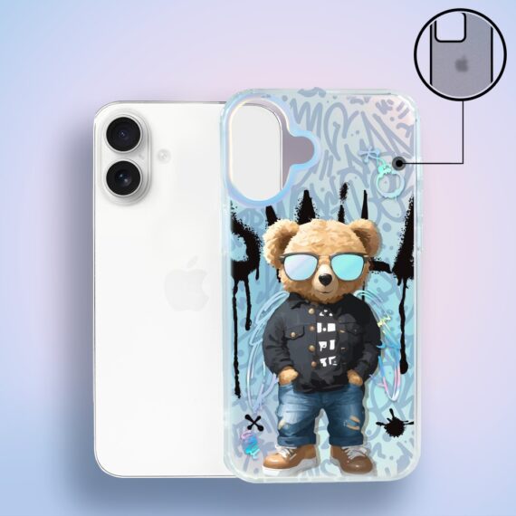 Etui do iPhone 17 MagSafe Bear With Me, Graffiti Boy, artystyczny miś, zmieniające kolor - nowe (5)