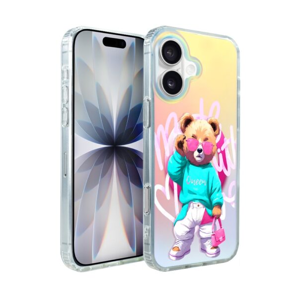 Etui do iPhone 17 MagSafe Bear With Me, Pink Queen, stylowy miś, zmieniające kolor