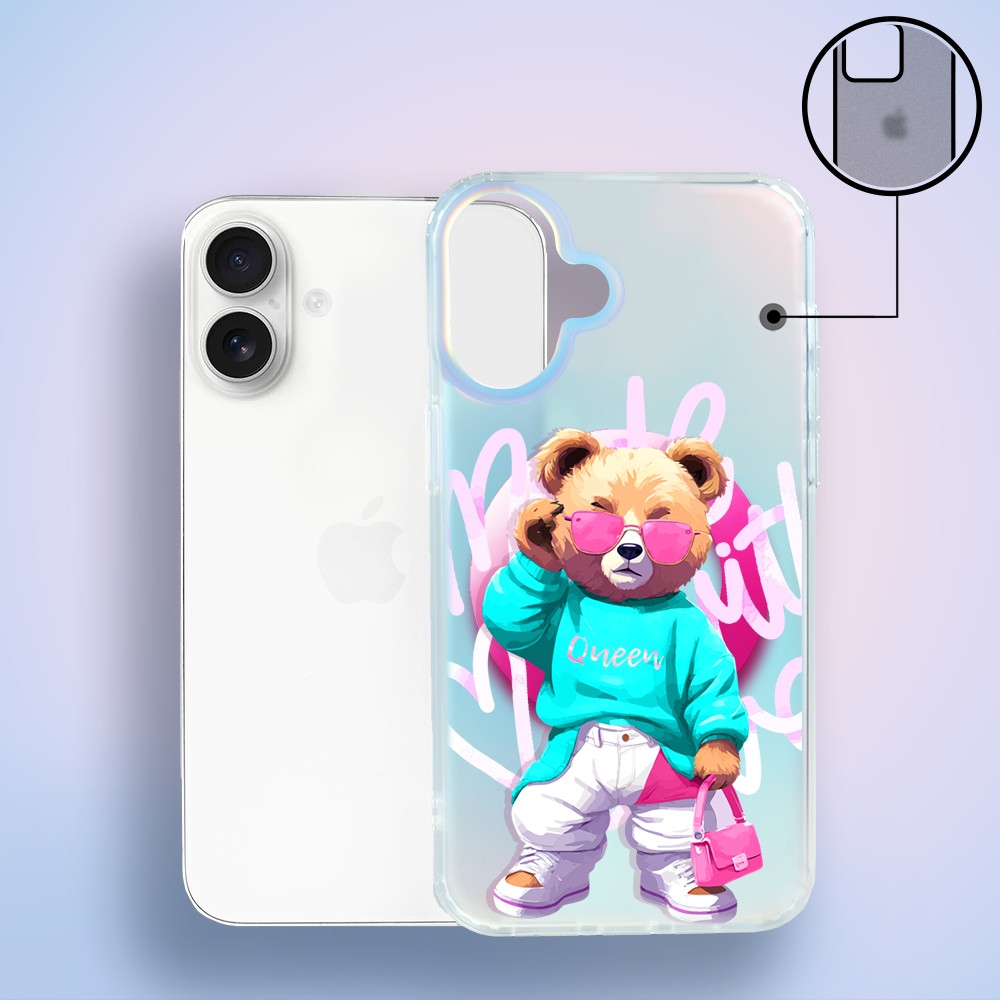Etui do iPhone 17 MagSafe Bear With Me, Pink Queen, stylowy miś, zmieniające kolor (8)