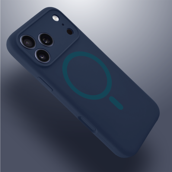 Etui do iPhone 17 Pro Max, silikonowe z MagSafe, mikrofibra soft touch z osłoną na aparat, (1)