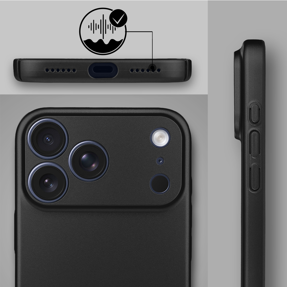 Etui do iPhone 17 Pro Skin Matt satynowe ultra cienkie, czarne (3)