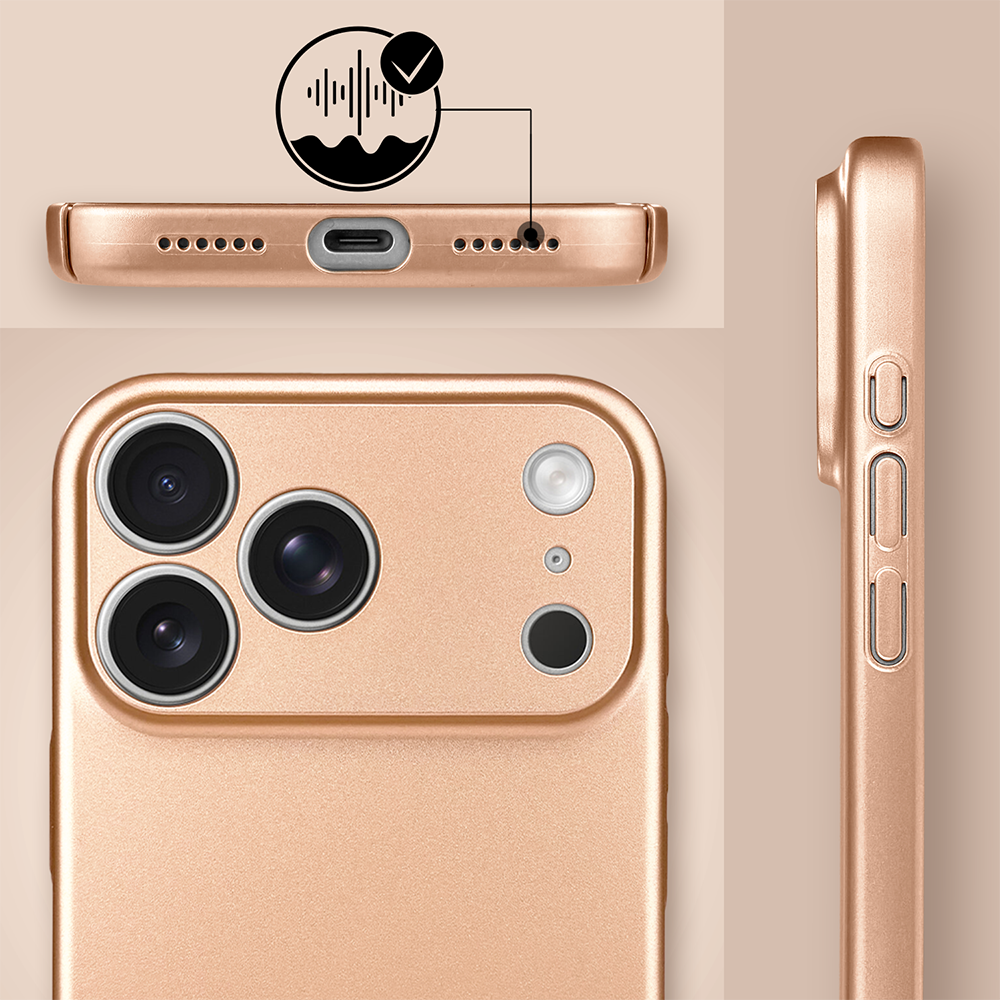 Etui do iPhone 17 Pro Skin Matt satynowe ultra cienkie, złote (3)
