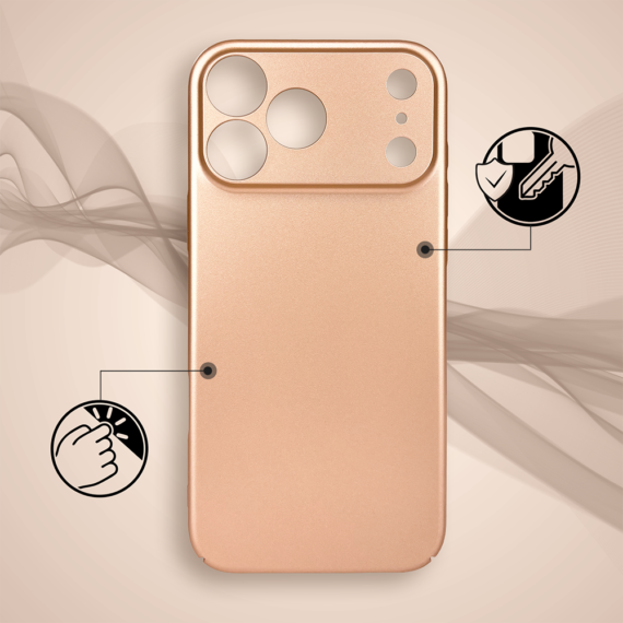 Etui do iPhone 17 Pro Skin Matt satynowe ultra cienkie, złote (9)