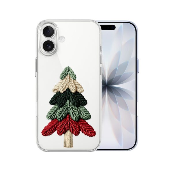 Etui do iPhone 17, Przytulne święta, Dziana choinka, przeźroczyste