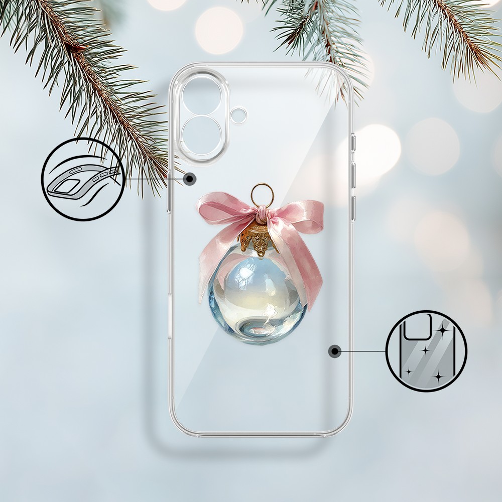 Etui do iPhone 17, Przytulne święta, Kryształowa bombka, przeźroczyste (1)