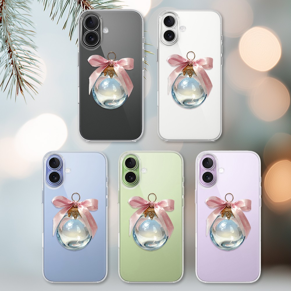 Etui do iPhone 17, Przytulne święta, Kryształowa bombka, przeźroczyste (2)