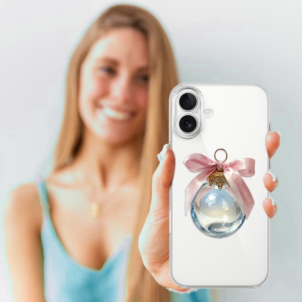 Etui do iPhone 17, Przytulne święta, Kryształowa bombka, przeźroczyste (4)