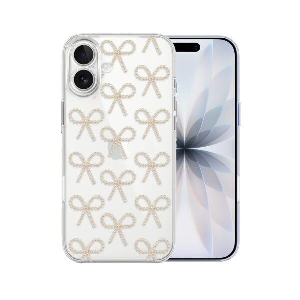 Etui do iPhone 17, Przytulne święta, Złote kokardki, przeźroczyste