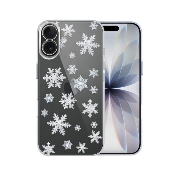 Etui do iPhone 17, Zimowa Magia, Delikatne płatki śniegu, przeźroczyste