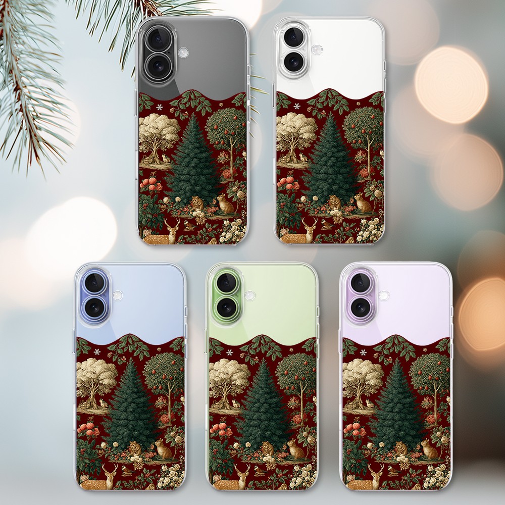 Etui do iPhone 17, Zimowa Magia, Świąteczny las, przeźroczyste (1)