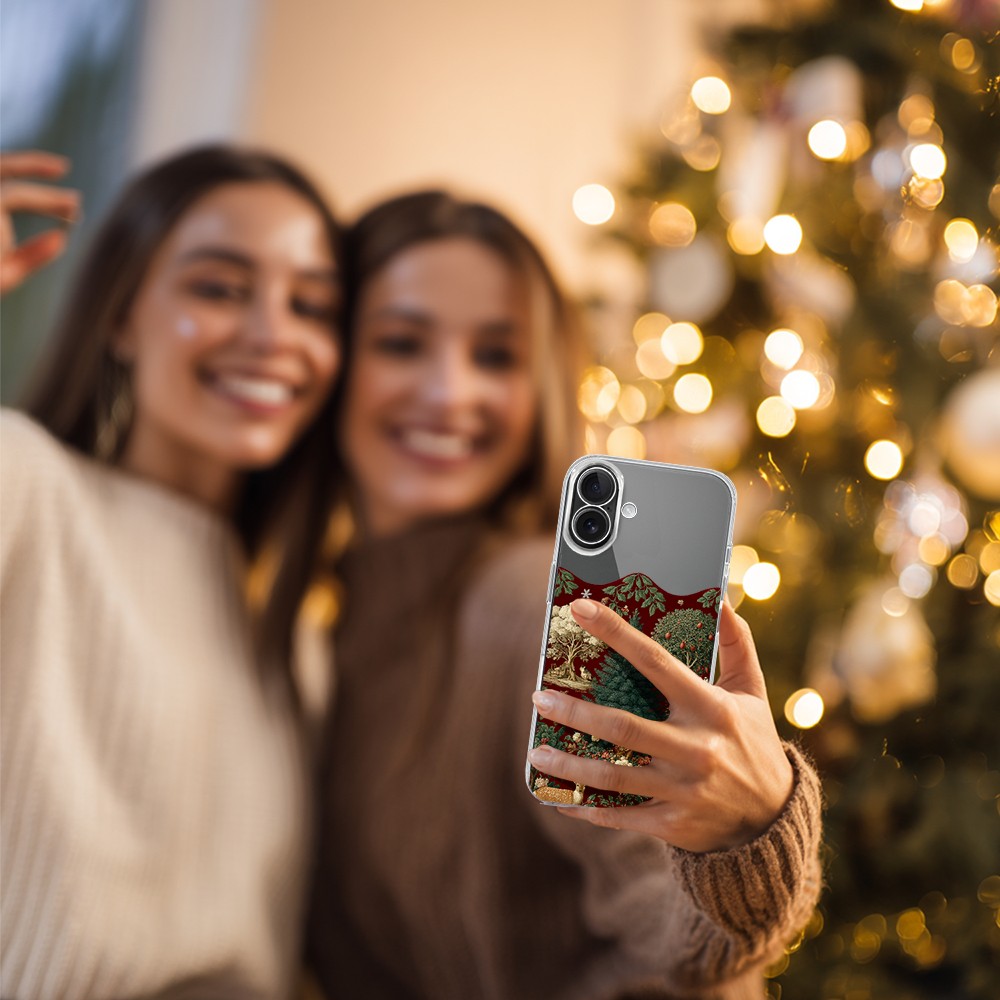 Etui do iPhone 17, Zimowa Magia, Świąteczny las, przeźroczyste (4)