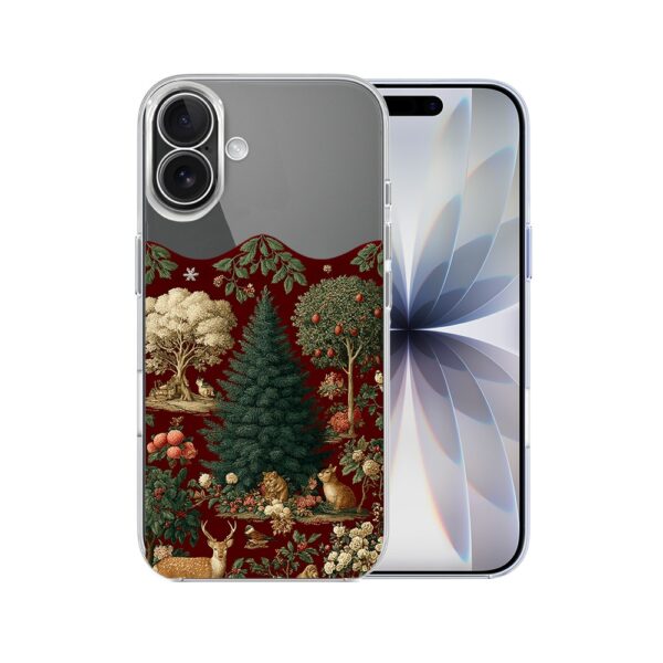 Etui do iPhone 17, Zimowa Magia, Świąteczny las, przeźroczyste