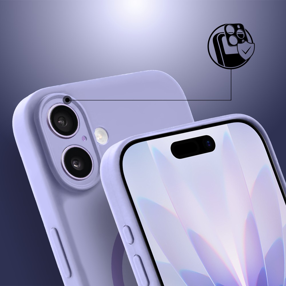 Etui do iPhone 17, silikonowe z MagSafe, mikrofibra soft touch z osłoną na aparat, fi (3)