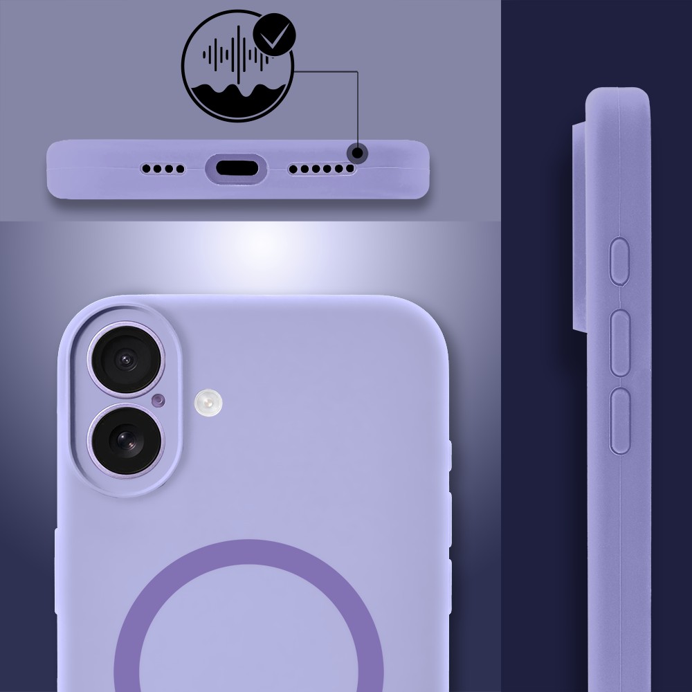 Etui do iPhone 17, silikonowe z MagSafe, mikrofibra soft touch z osłoną na aparat, fi (4)