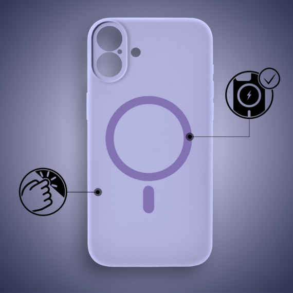 Etui do iPhone 17, silikonowe z MagSafe, mikrofibra soft touch z osłoną na aparat, fi (9)