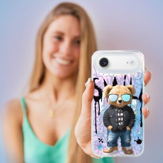 Etui do iPhone Air MagSafe Bear With Me, Graffiti Boy, artystyczny miś, zmieniające kolor (3)