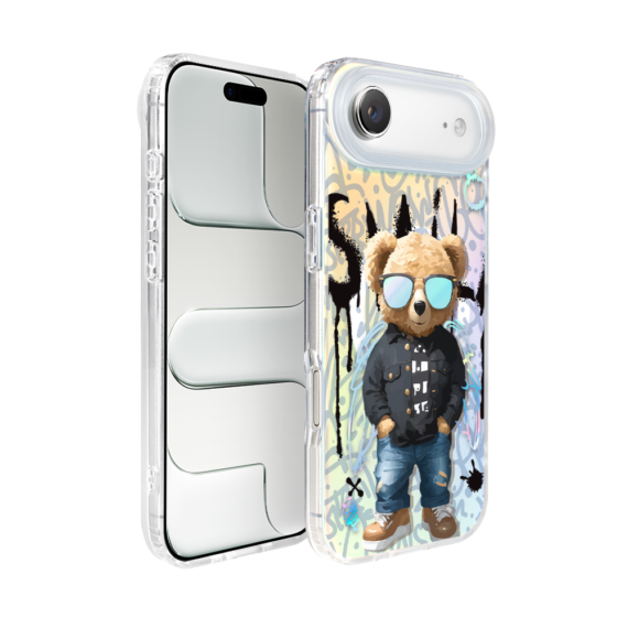 Etui do iPhone Air MagSafe Bear With Me, Graffiti Boy, artystyczny miś, zmieniające kolor (5)